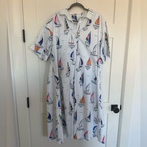Palms Away sailboat Dress with matching Belt